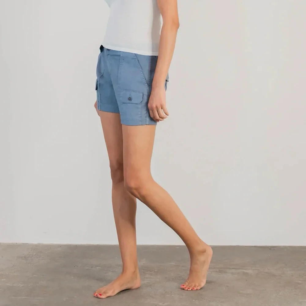NWT $90 Level 99 Brand Cargo Shorts - blue/gray steel‎ blueTencel eco size 25 26